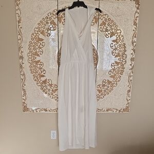 Elegant Backless White Dress